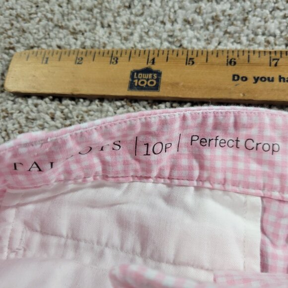 Talbots Pants Womens 10P Petite Pink Plaid Check Perfect Crop Pant - Picture 3 of 7